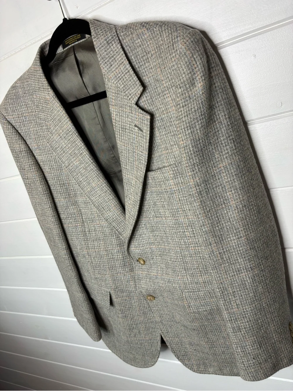 Evan-Picone for J.W. Robinson’s 100% Wool Gray Plaid Sport Coat Blazer 40R USA